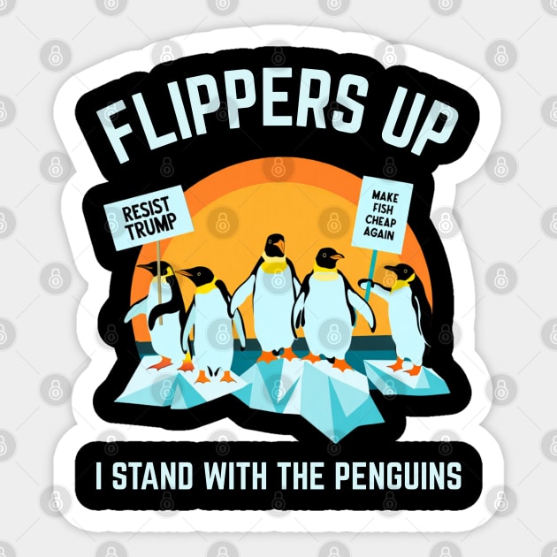 Resist-Penguin Sticker by Creatifly Graphic Tees